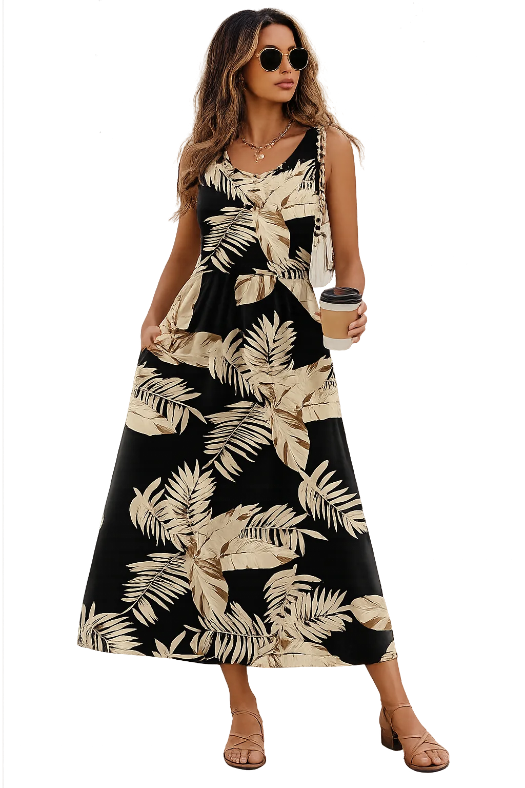Summer Dresses for Women Flowy Casual Midi Dress Beach Vacation Sundresses with Pockets — WIHOLL — Fashion Trends