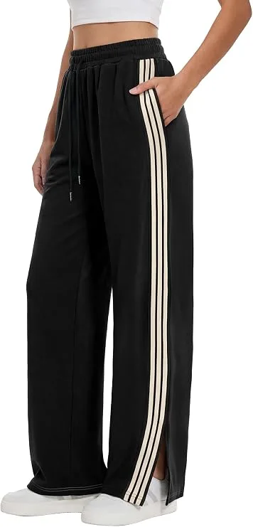 ANRABESS Women's Sweatpants Wide Leg Striped Track Pants