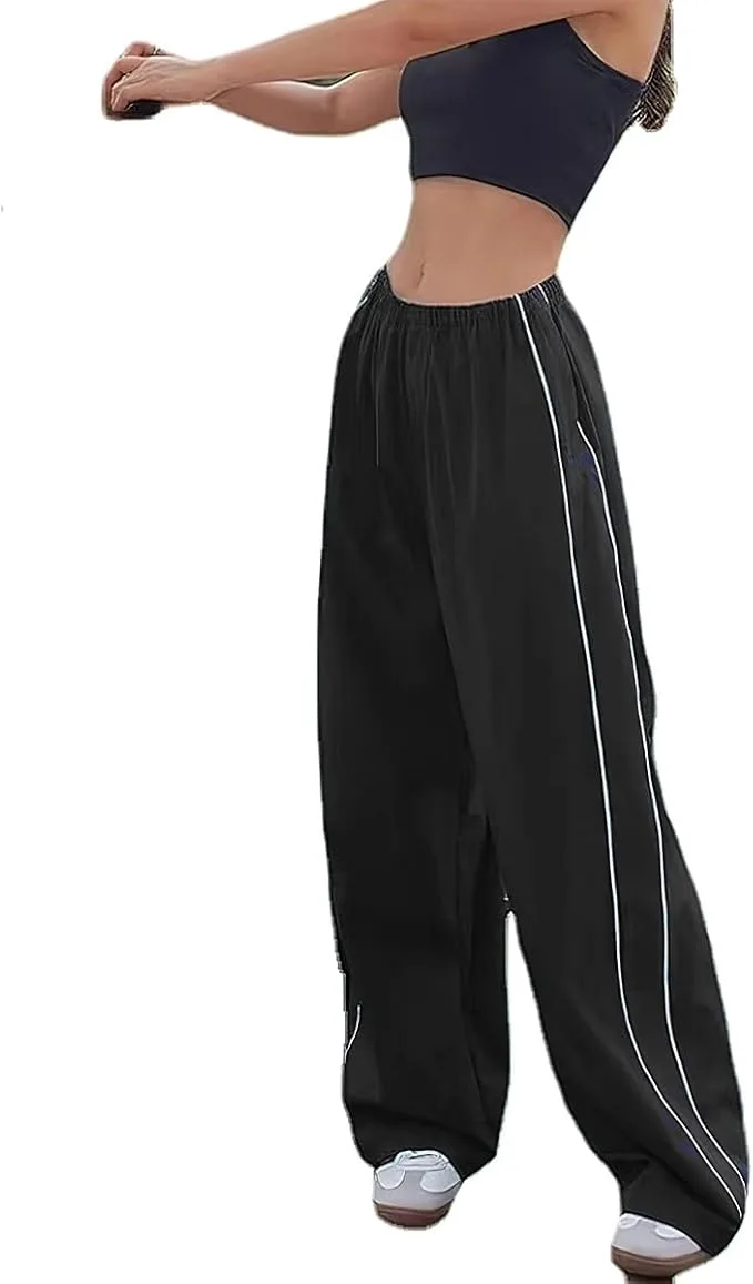XPONNI Women's Baggy Y2K Parachute Pants