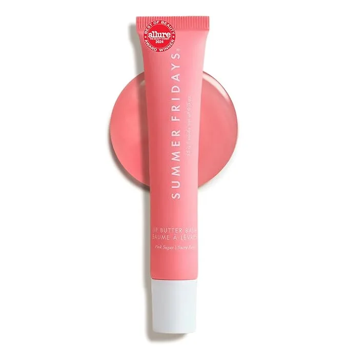 Summer Fridays Lip Butter Balm - Moisturizing Lip Gloss for Instant Shine With Nourishing Shea Butter - Vegan - Pink Sugar (.5 Oz)
